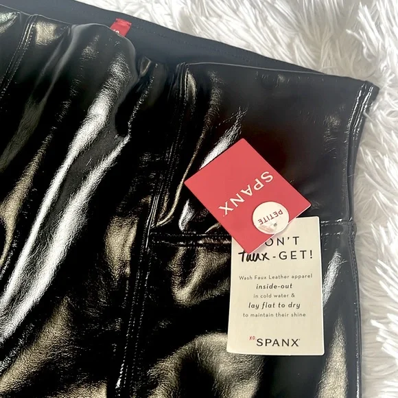 NWT SPANX FAUX PATENT LEATHER  LEGGINGS!  Small petite best seller online - Picture 12 of 12